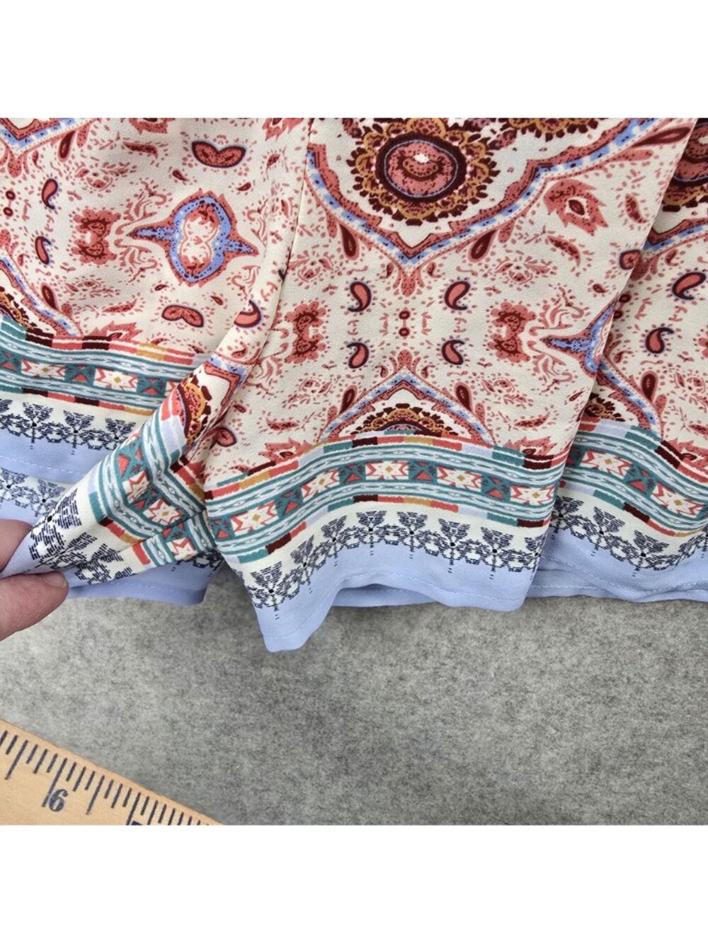 Rue21 Womens Boho Paisley Print Romper Beige Multicolor Small Lightweight - Picture 4 of 8